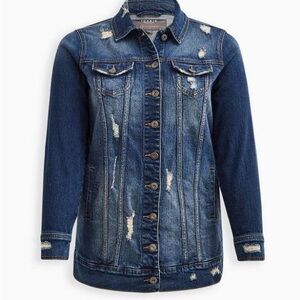 Torrid Distressed Blue Denim Jacket